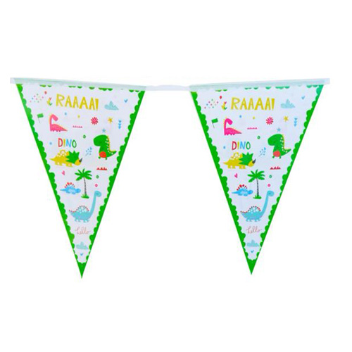 Happy Dino birthday Flag Banner